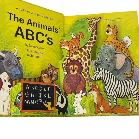 Vintage Hallmark Cards Pop-up Children's Book THE ANIMALS ABCs - Picture 6 of 7